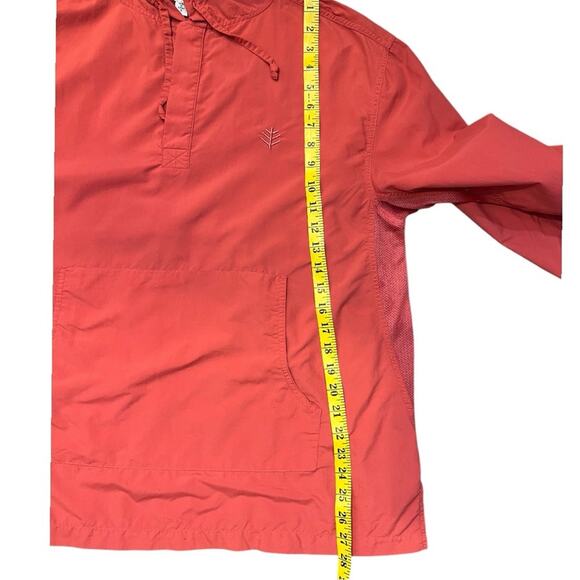 Coolibar Packable Sun protection Hooded Nylon Jacket Pull-on Anorak Peachy Pink - Picture 11 of 12